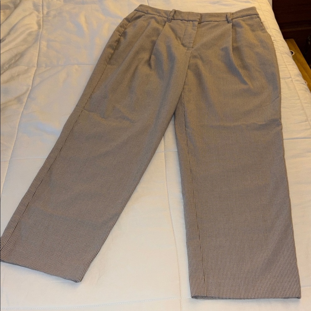 Nine West Houndstooth Tan Dress Pants Size 8 Straight